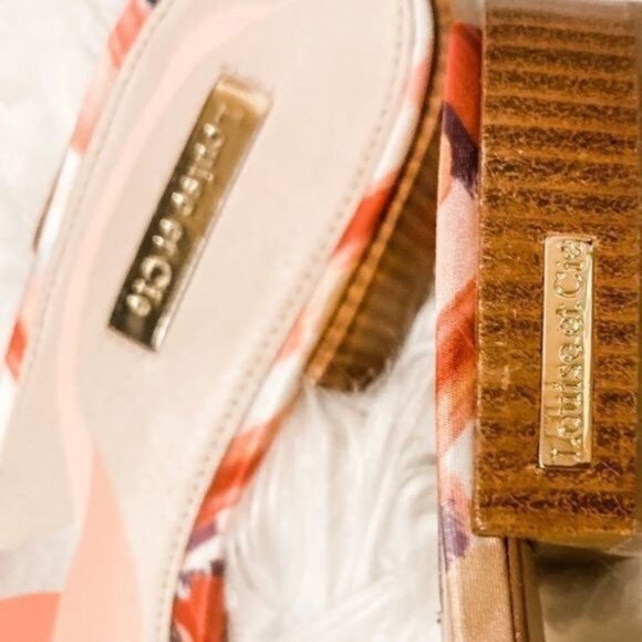 Louise et Cie Lo-Aydia Coral Multi Brush Print Fabric Slides - Picture 5 of 9